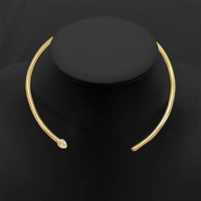 

Necklaces Modern Simple Ncklace Choker Collar For Women Aesthetic Rhinestone Necklace Torques Jewelry For Lady Accessories Zk35