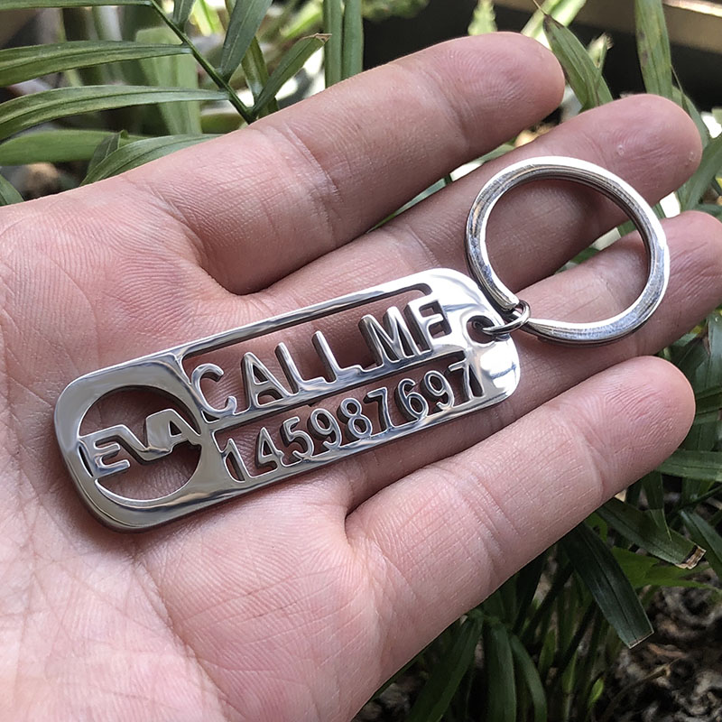 

Handmade Custom Keychain For Car Logo Name Stainless Steel Personalized Gift Customized Anti-lost Keyring Key Chain Ring Gifts