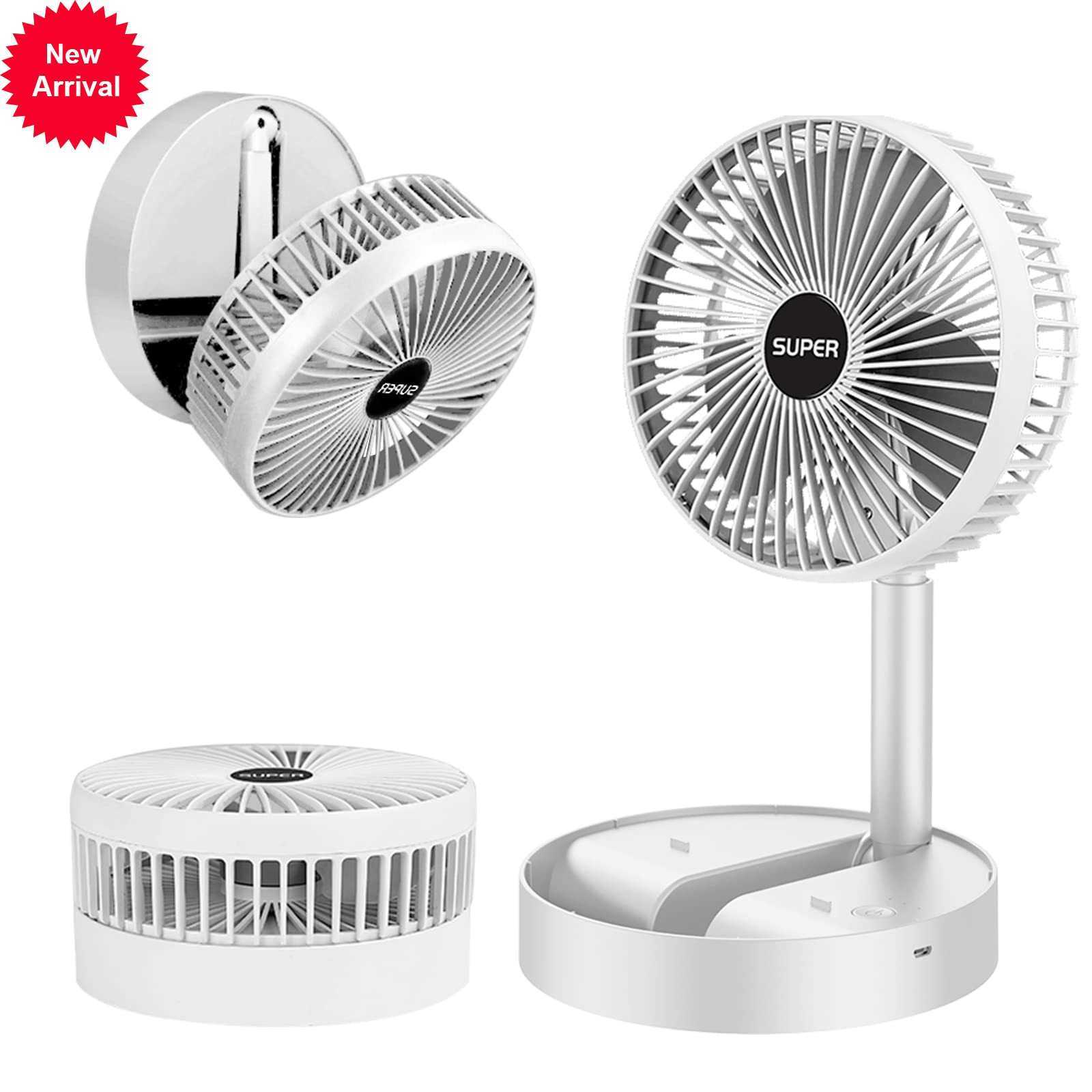

New Portable Desk Fan Quiet 3 Speed Wind 2000mAh Battery Powered USB Powered Desktop Folding Table Fan For Home Desk Bedroom Outdoor