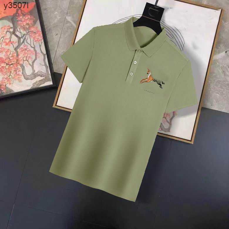 

Summer Men's T-shirt fashion burbrerys designer polo shirt Bur berryLapel Short sleeve shirts business men T-shirts large SIZE M--4XL F1SX, Color9