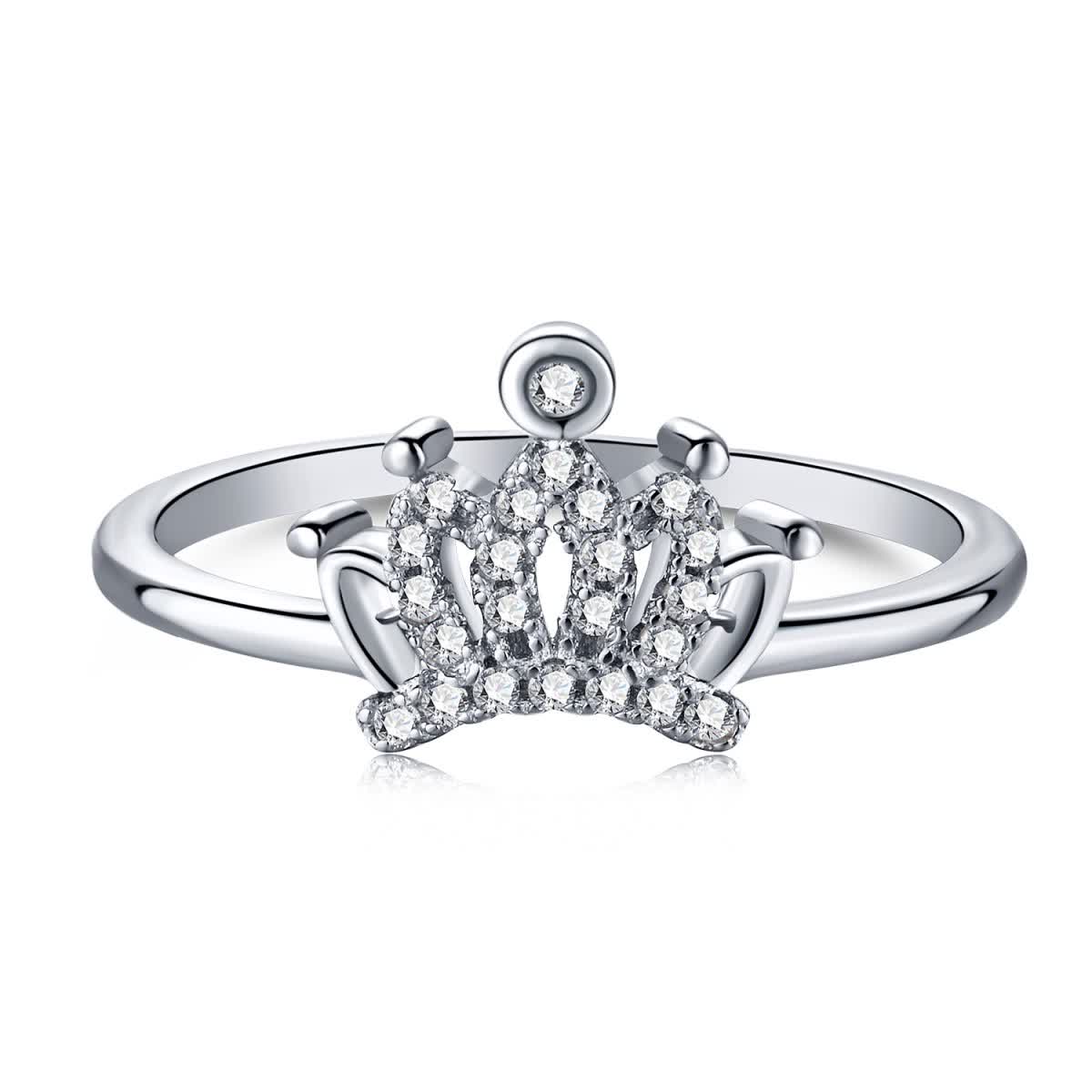 

GemKing NE120169 Jewelry Korean Style Minimalist Acoessories S925 Sterling Silver Women Crown Rings Fashion