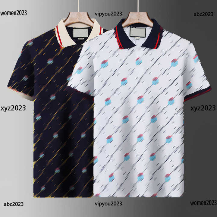 

Male fashion tees designer Mens short sleeve Size -3XL Stripe crossing design lapel T shirt high quality polo shirt May, #1