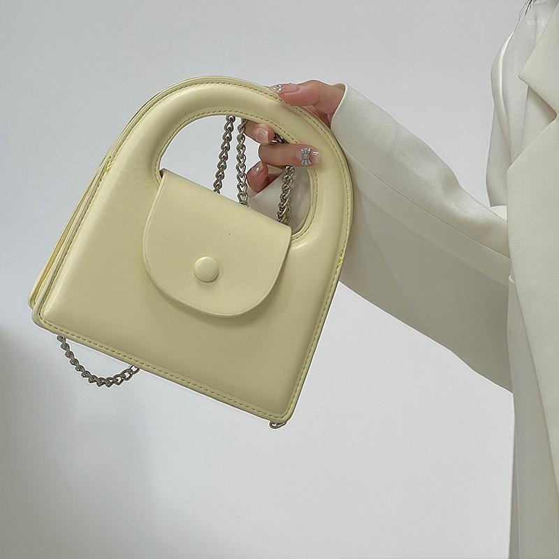 

Evening Bags Simple Women Handbag Pu Leather Shoulder Bag Ladies Chain Small Square Crossbody Solid Color Female Purse Fashion Phone, Cream white