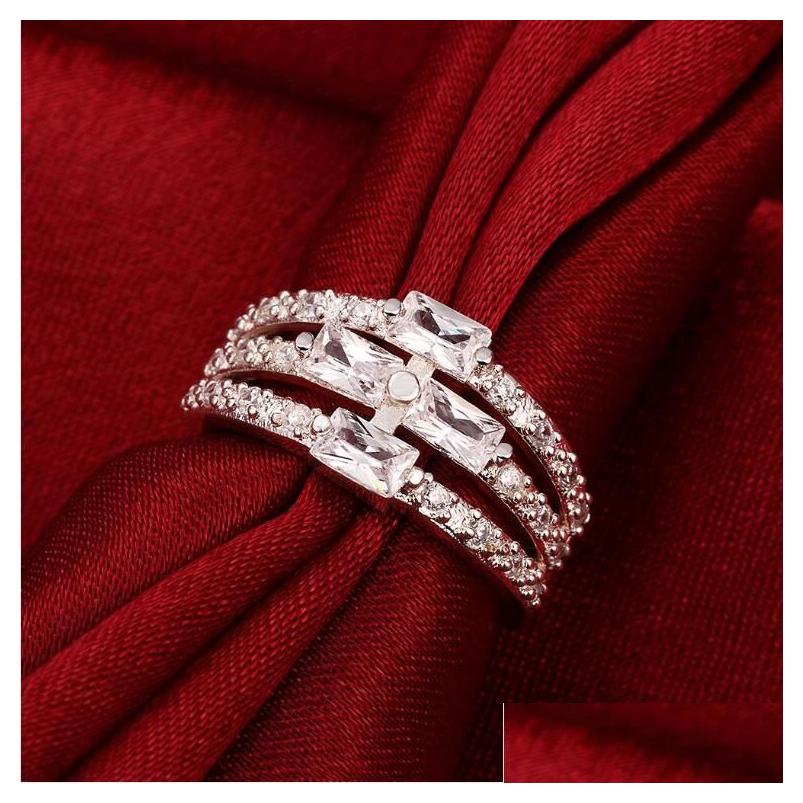 

With Side Stones Womens Sterling Sier Plated Three Rows Zircon Ring Gssr693 Fashion 925 Plate Rings Drop Delivery Jewelry Dhshd