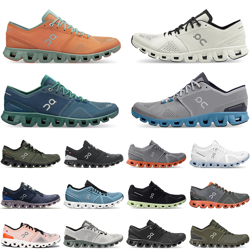 

Designer ON Cloud X running shoes ivory frame rose sand Eclipse Turmeric Frost Surf Acai Purple Yellow workout and cross low men women sport sneakers trainer, C20 cloud x 1 black grey 36-45