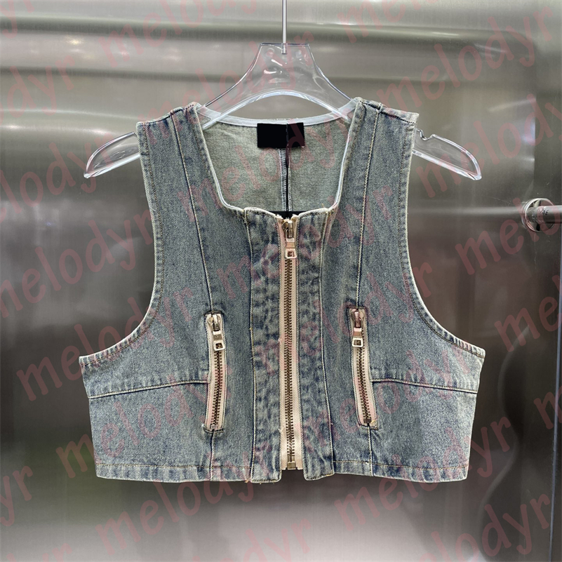 

Sexy Denim Tanks Short Vest Coats Fashion Street Summer Sleeveless Vest for Women, Dark blue