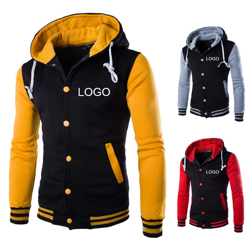 

2023 Classic Baseball Hoodies Men Spring Warm Patchwork Fleece Sweatshirts, White