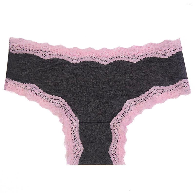

Women's Panties Plus Size For Women Sexy Lace Ruffle Comfortable Briefs Low Waist Color Matching Underwear Lingerie, Orange