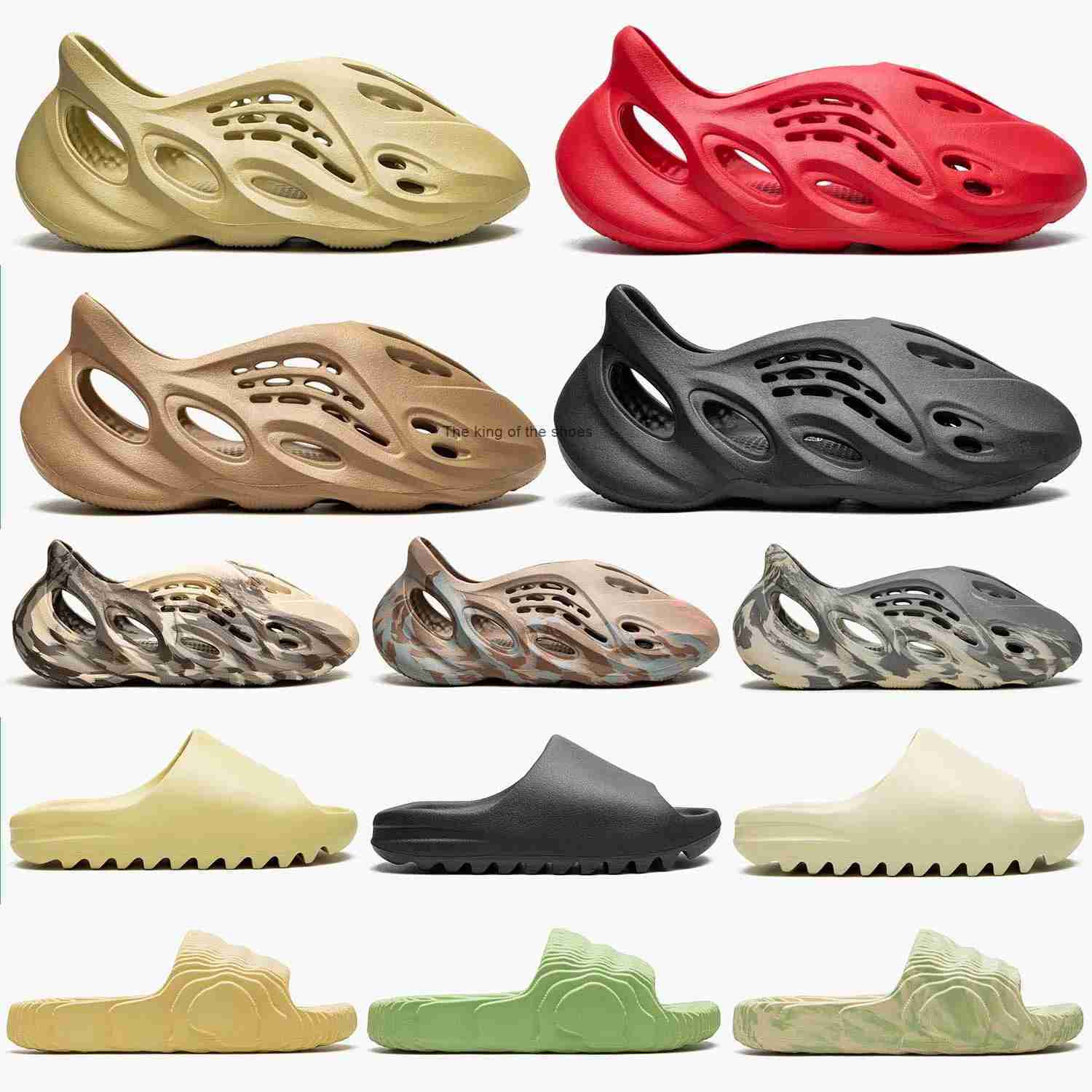 

Designer Slippers Men Woman Bone Onyx Resin Pure Ochre Holes Foams Runner Slides Sand Vermilion Moon Grey Sandals pantoufle Fashion Mules, 18