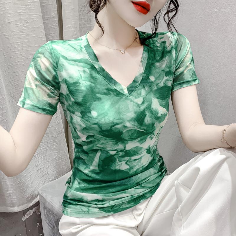

Women' T Shirts Women' Luxury 3d Print Short Sleeve V-neck Tops Tees Summer Fashion Casual Gradient Girls Pullover, Beige