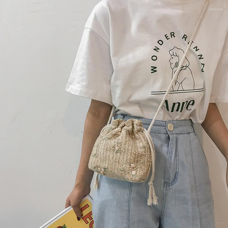 

Waist Bags 2023 Fashion Small Shoulder Women Beach Straw Woven Flower Embroidery Ladies Lace Crossbody Handbags For Travel, Kq