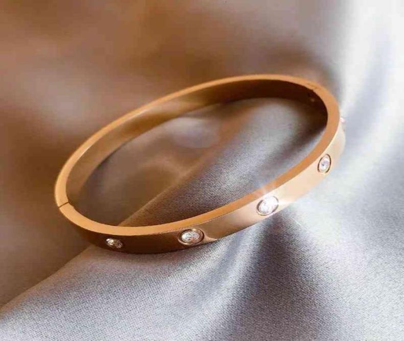 

Other Bracelets Kajia titanium steel rose gold buckle ten diamond opening plated 18K net red female ins Fashion band drill8433814