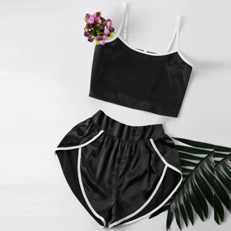 

Bras Sets Cute Loose Set Pajamas Lingerie Shorts Women Girl Plus Size S-3XL Black Sleepwear Sexy Fashion 2023