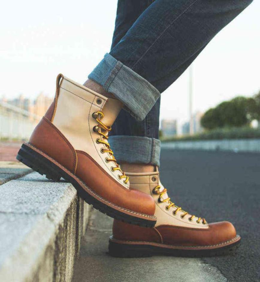 

2022 autumn and winter boots manual sewing leather Martin boots shoes tooling Boots Men039s3034155, Brown