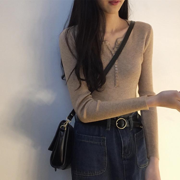 

Women' Sweaters Black Bottoming Shirt Women Wear Spring And Autumn Thin Sweater 2023 Fashionable Tight Knitted, Green