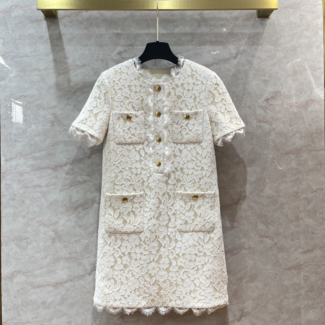 

Cel 2023 summer dresses for women New Fashion lace Dress Print sexy dress dinner Party Dresses Casual metal button dress mini skirt Mother's Day Birthday Gift, Ivory
