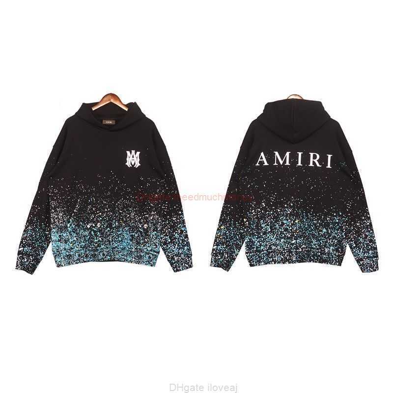 

Designer Clothing Mens Sweatshirts Amires Am Hoodies Amies Spring Autumn New Starry Sky Speckle Print High Street Loose Letter Couple Hoodie Sweater Fashion Street, Shipping fee