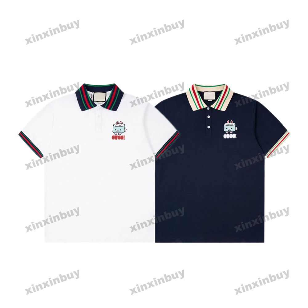 

xinxinbuy Men designer Tee t shirt 23ss Chest Animal embroidery short sleeve cotton women black white blue M-3XL