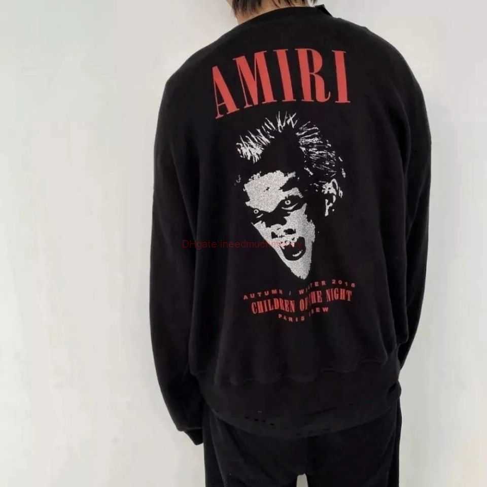 

Designer Clothing Mens Sweatshirts Amires Am Hoodies Amies Vampire High Street Round Neck Worn Pullover Printed Mens Portrait Sweater Fashion Streetwear Luxury Ca, Shipping fee