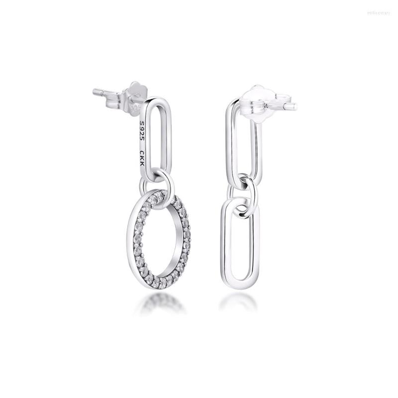 

Dangle Earrings Circle & Link 925 Sterling-Silver-Jewelry