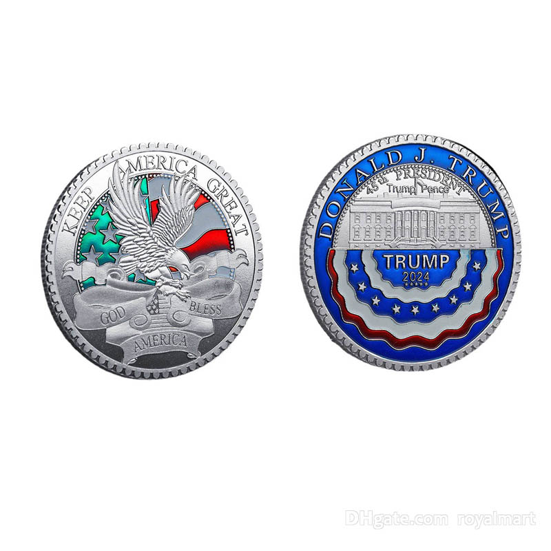 

2024 Donald Trump Coin President Term Commemorative Craft Keep America Great Metal Badge