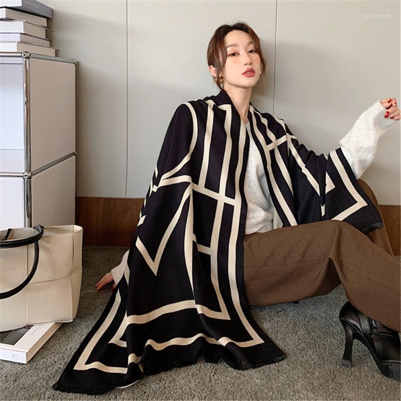 

Scarves Designer Brand Women Scarf Winter Pashmina Shawls Cashmere Thick Wraps Lady Warm Printed Blanket Bufanda Female Foulard