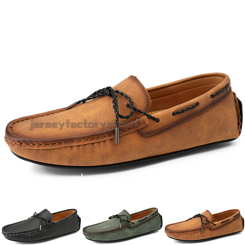 

Fashion Mens Casual Shoes Drive Comfortable Breathable Daily Men Leather Scrub Hundred Leisure Black Slip On Man Lazy Overshoes Sneakers Jogging Walking Shoe B085, Color-1