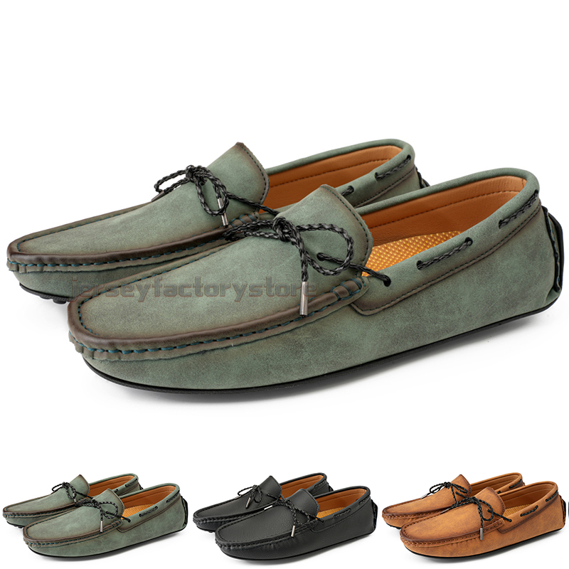 

Fashion Mens Casual Shoes Drive Comfortable Breathable Daily Men Leather Scrub Hundred Leisure Black Slip On Man Lazy Overshoes Sneakers Jogging Walking Shoe B056, Color-2