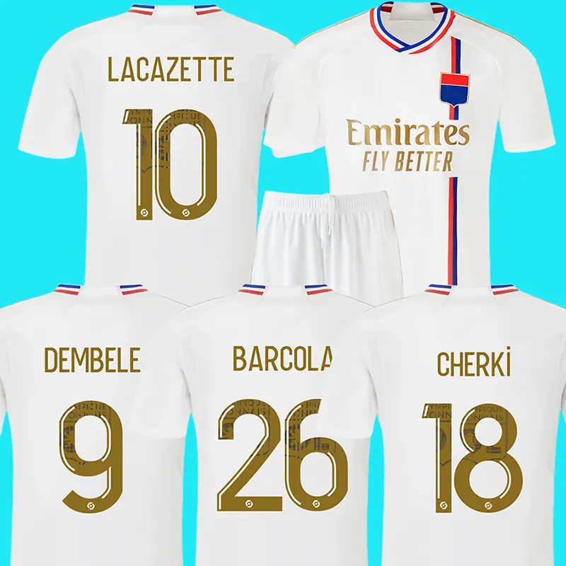 

23 24 Maillot de foot Soccer Jerseys lyon TETE OL AOUAR TAGLIAFICO football shirts 2023 2024 TRAORE man kids kits tops fans player, Home
