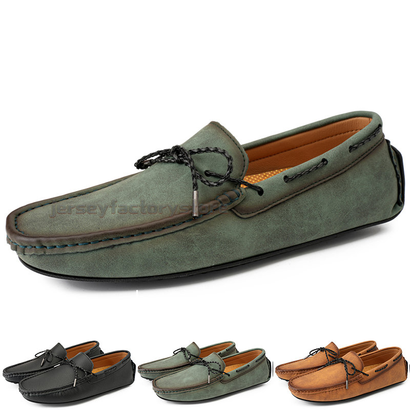 

Fashion Mens Casual Shoes Drive Comfortable Breathable Daily Men Leather Scrub Hundred Leisure Black Slip On Man Lazy Overshoes Sneakers Jogging Walking Shoe B032, Color-1