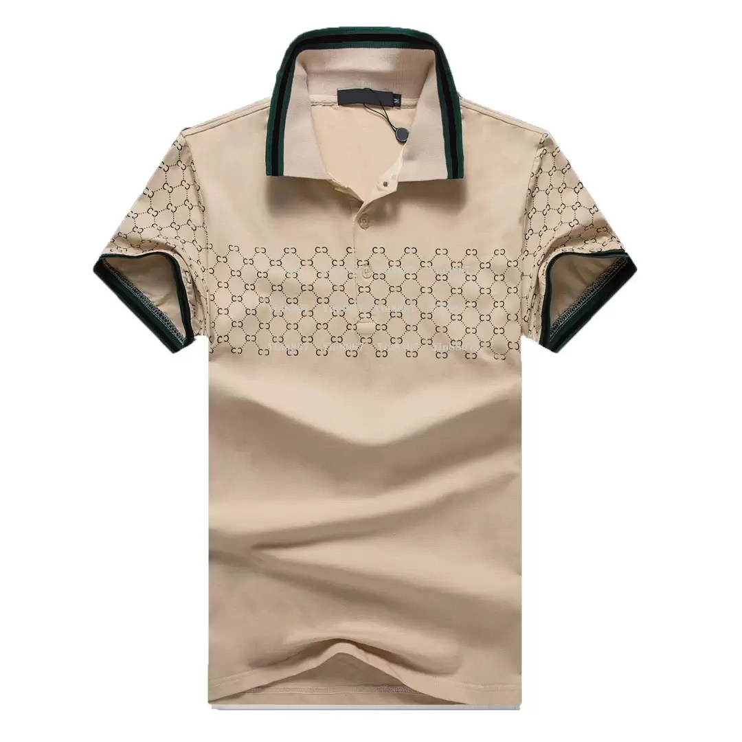 

Mens Polo Shirts designer T shirt High Street Solid color lapel polos Printing Top Quality Cottom Clothing Tees Polos plus size badge decoration #G-G6