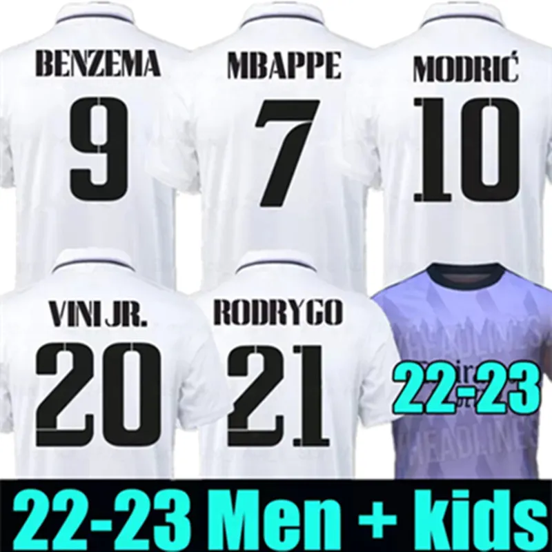 

22 23 BENZEMA REAL MADRID soccer jerseys home away MODRIC KROOS VINI ALABA HAZARD ASENSIO MARCELO ISCO football shirt men kids kit Sets jersey, Color 3