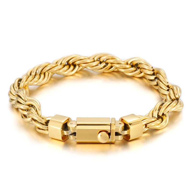 

Bangle KALEN 10mm Rope Chain Bracelet Men Stainless Steel Trendy Male Gift