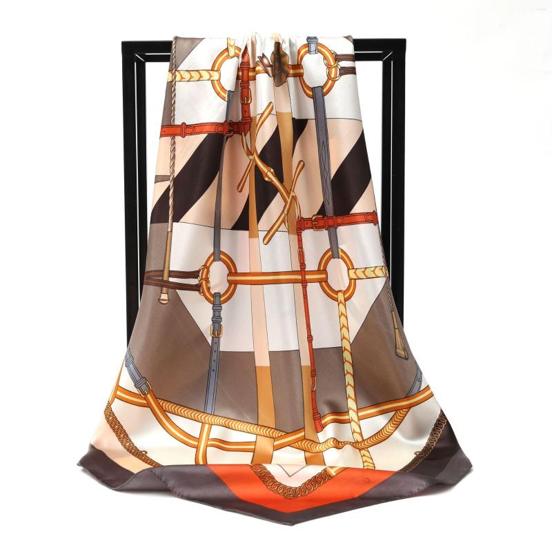 

Scarves Imitation Silk Printed Square Female Bandana Handkerchief Ladies Hijab Kerchief