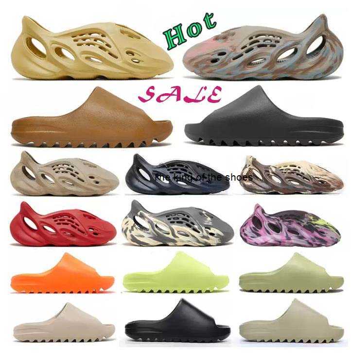 

Designer sandals slippers 36-48 men woman foam runners Black White Resin pure Ochre bone slippers foam mens womens slide slipper slides EVA sliders runner clog soot, #14