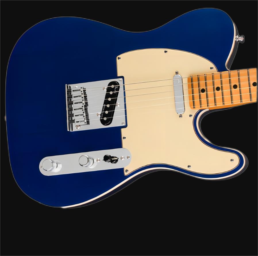 

2023 new! ! Color Matte Blue tele ultra Electric Guitar, solid body, fretboard edge, Yellow pickguard