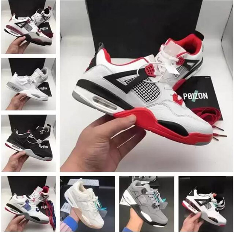 

2023 Basketball Shoes Mens Trainers Sports Sneakers White Cement Cactus Jack Neon Court Purple Bred Jumpman 4 4S Men Womens SIZE 36-44, 011