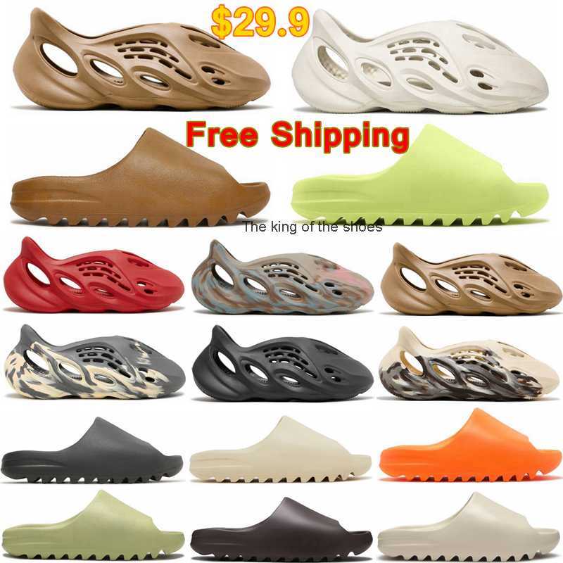 

Mens Designer Slippers Onyx Foam Runners Slides Sandals Bone Pure Soot Earth Brown Slipper Foam Runner MX Cream Grey Mist Ochre Sand Slide Beach Women Girl Sandal, 30