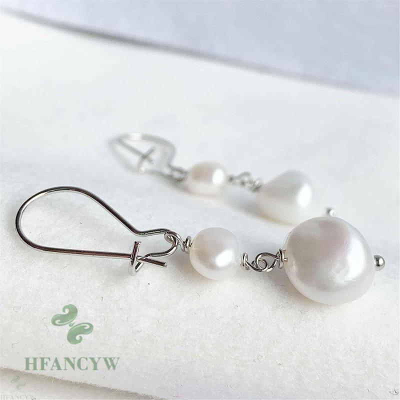 

Dangle Earrings 11-12mm Natural Baroque Freshwater Pearl Cultured Jewelry Classic Party Wedding Real Light Women Fashion