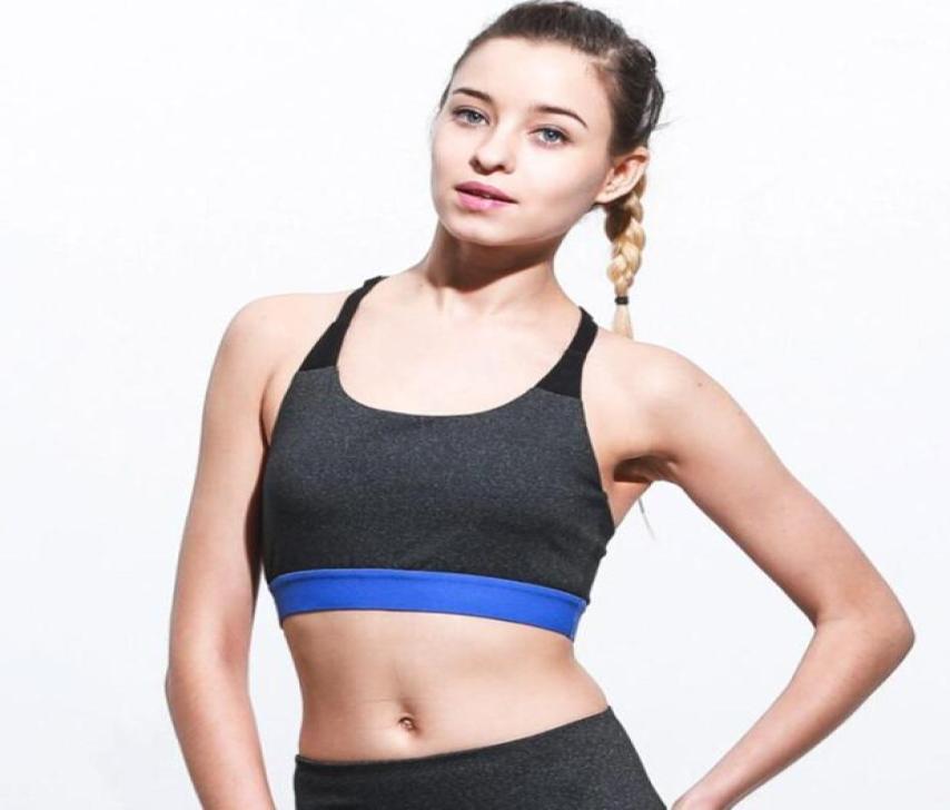 

Gym Clothing Sport Yoga Bra Gather Proof Underwear Sexy Back Running Workout Top Tank Fitness Shirt Vest Women XL1696117, Blue