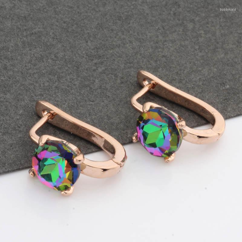 

Dangle Earrings Arrivals Rose Gold Color Round For Women Simple Design Wedding Party Fine Fashion Jewelry 2023