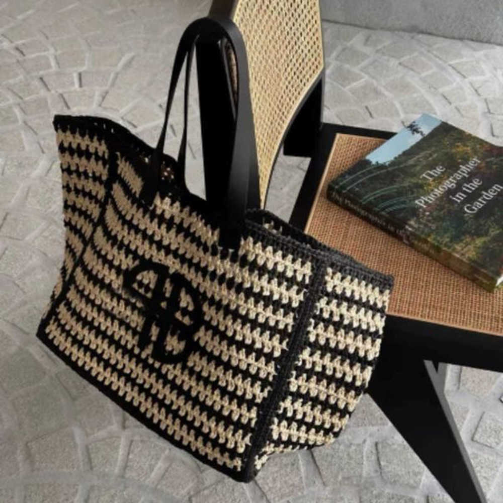 

Ab Letter Lafite Woven Beach handBag women designer luxurys handbags Shoulder Large Capacity Portable Tote Bag 230420, Beige--55x39x16cm