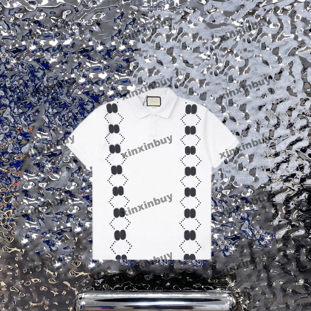

xinxinbuy Men designer Tee t shirt 23ss Chest Double letter print short sleeve cotton women black white blue S-2XL