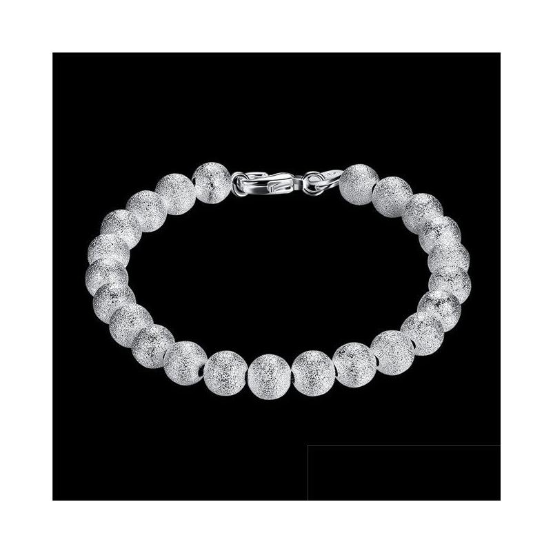 

Beaded Sterling Sier Plated 8M Sand Bead Strands Bracelet Gssb145 Fashion 925 Plate Jewelry Bracelets Drop Delivery Dh1Sq