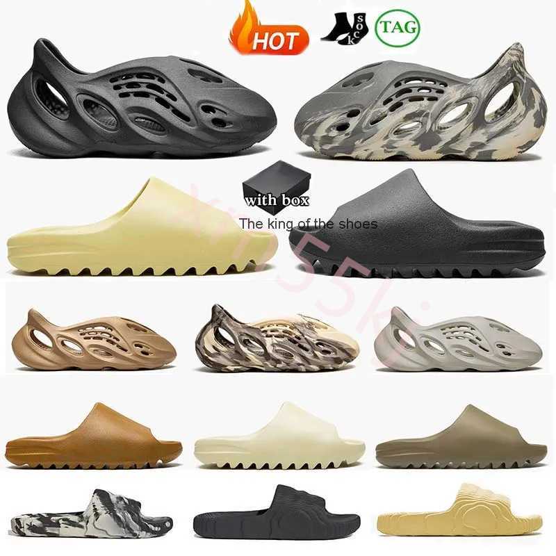 

luxury slides designer women designer shoes men shoe Sandals Slippers Shoes Fashion Trainers Foam Runner Graffiti Bone White Resin Desert Sand Beach random gift box, #12