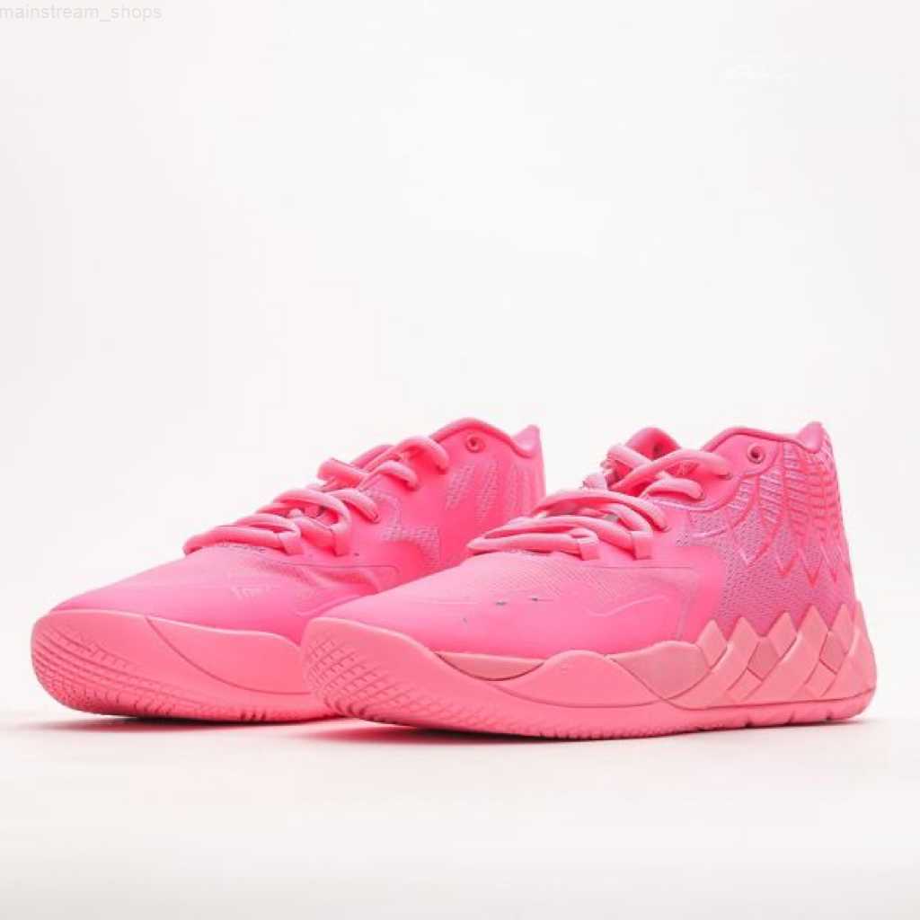 

Three Ball First Generation Basketball Shoe MB.01 Men's and Women's Mid Low Top Practical Basketball Shoe 2, Pink