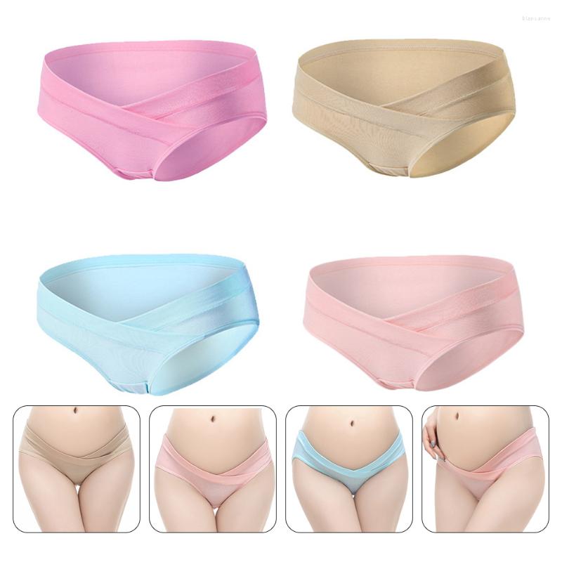

Women's Panties 4 Pcs Breathable Women Briefs Womens Cotton Thongs Postpartum Maternity Pregnancy Pack Soft Panty, Picture shown