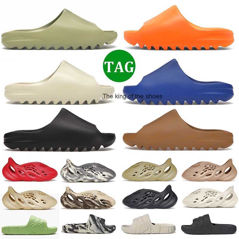 

2023 Fashion Designer Slippers Slide Foam Runner Men Women Slider Onyx Bone Desert Sand Pure Azure Ararat Sulfur Ochre Cream Moon Gray Mens Summer Sandals