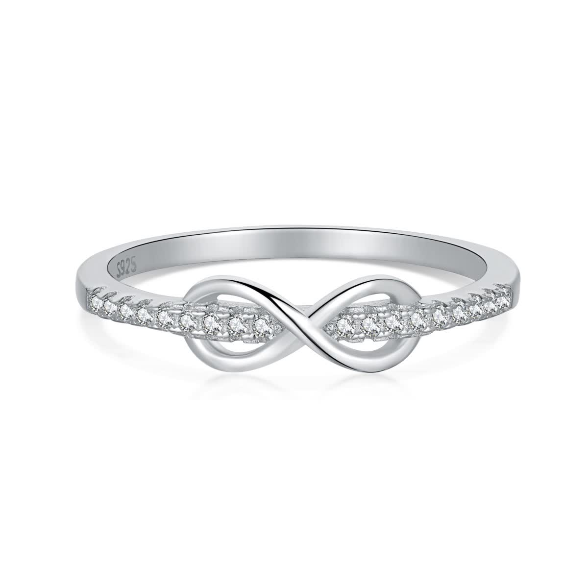 

GemKing DY120656 Women Jewelry Sterling Silver Infinity Eternity Band Women 5A Diamond Zirconia Women Statement Wedding Ring
