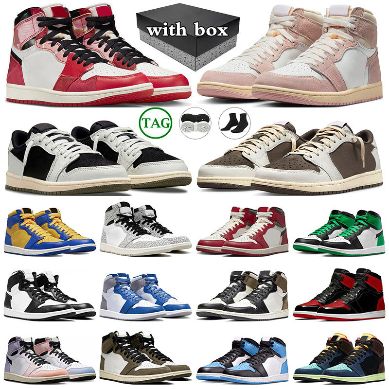 

Jumpman 1 Low Basketball Shoes 1s Black Phantom Washed Pink White Cement Reverse Mocha Olive Cactus Jack Cactus Jack mens trainers women sneakers outdoor shoe, 14